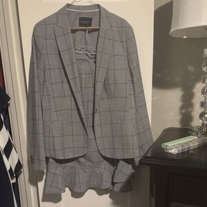 Banana Republic Light Gray Plaid Blazer